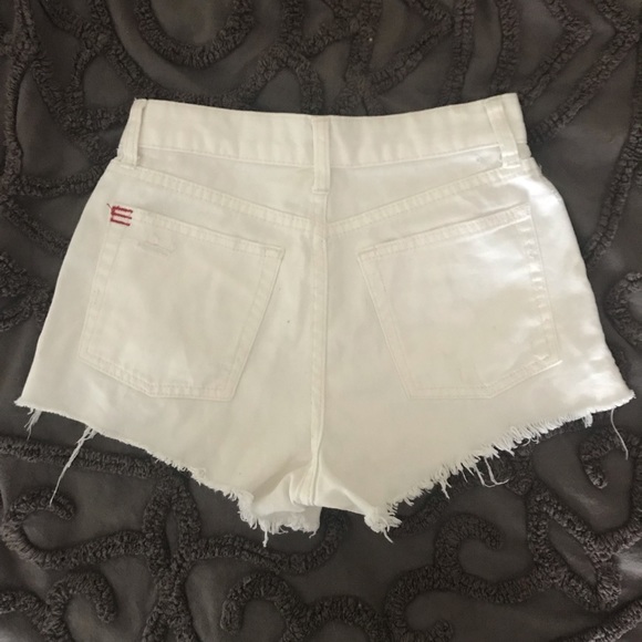 White High Rise Distressed Denim shorts - Picture 2 of 4
